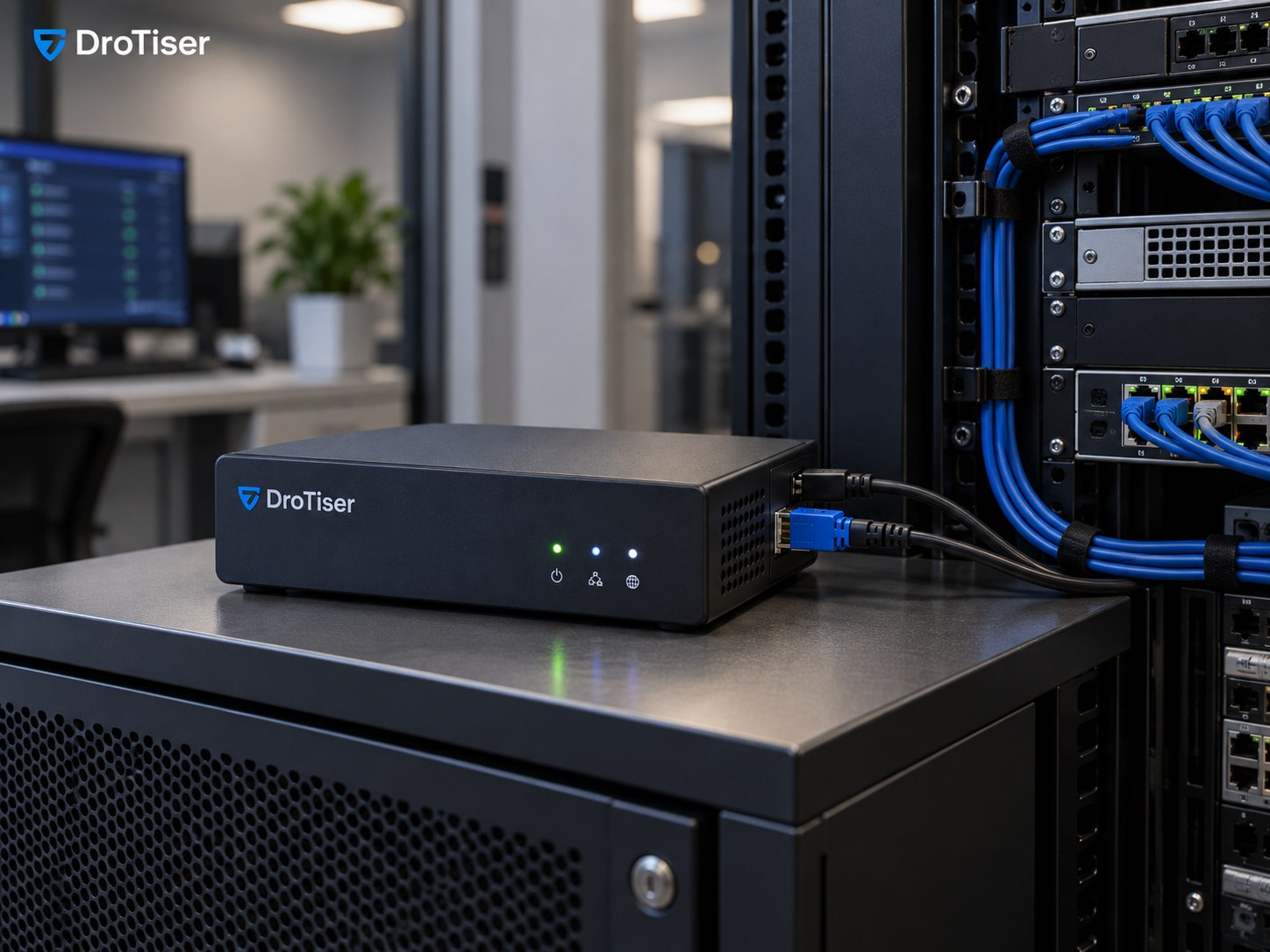 Device near office network rack